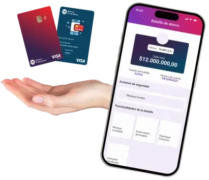 Celular mostrando cuenta de ahorros