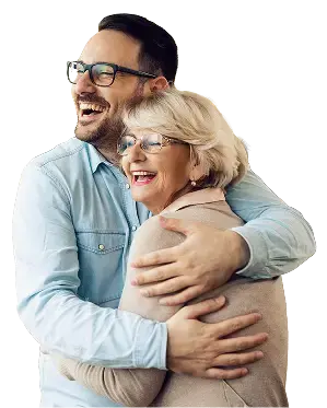 madre e hijo abrazados