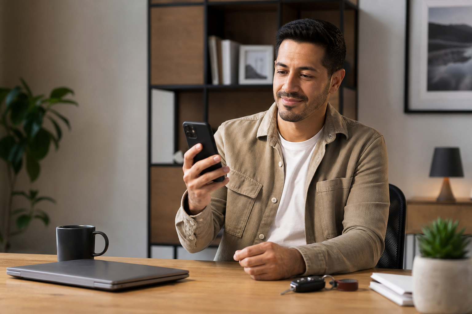 Person Buying Digital Insurance for Protection Against Accident