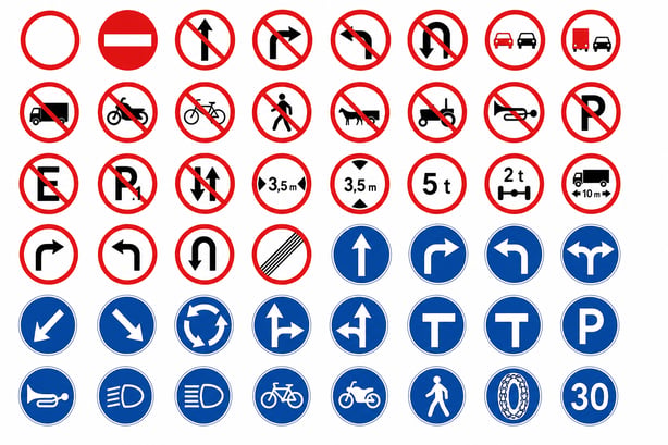 Todas las señales de transito reglamentarias