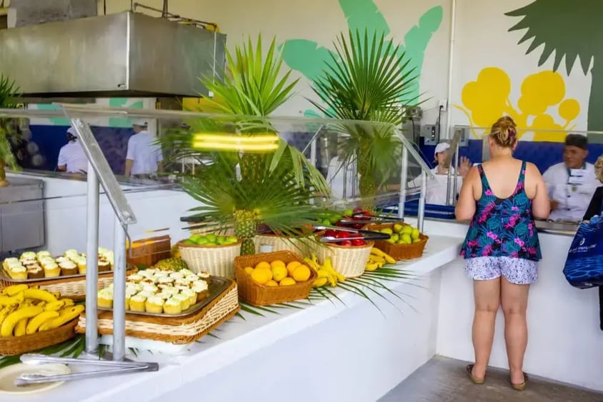 Bufé todo incluido en un hotel de San Andrés