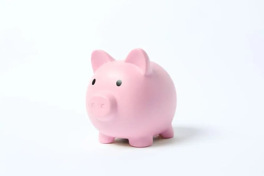 Alcancía de cerdito para ahorrar dinero