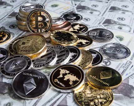 Ilustración de una moneda estable digital