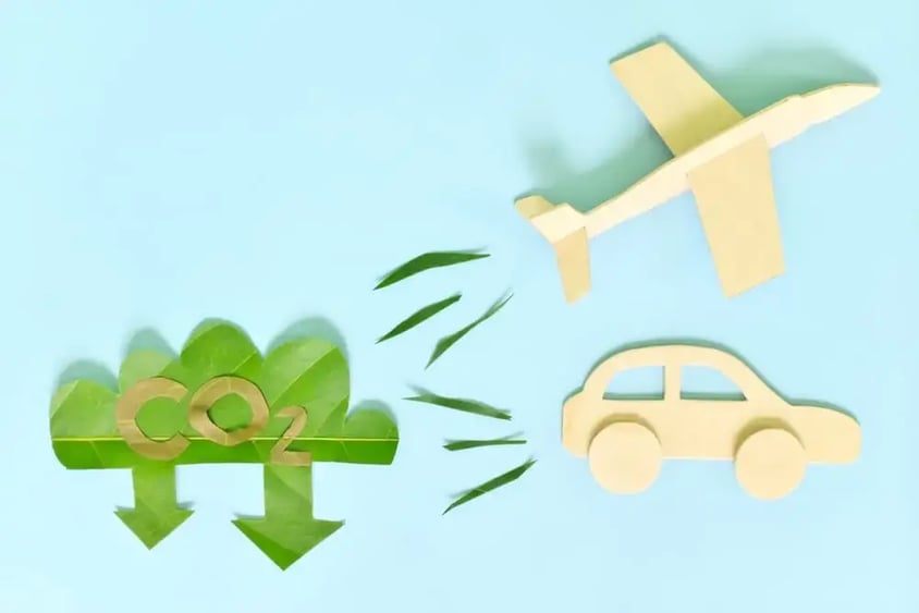 Transporte aéreo y terrestre y su impacto en la huella de carbono