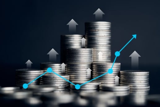 Gráfico de crecimiento financiero proyectado con el simulador CDT de Banco Finandina