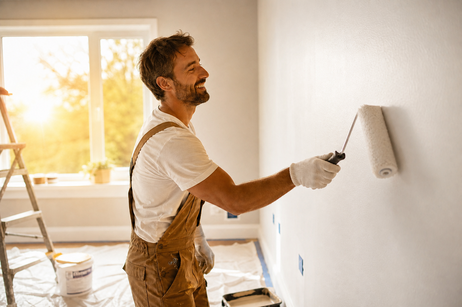 Person Renovating Home Interior With White Walls